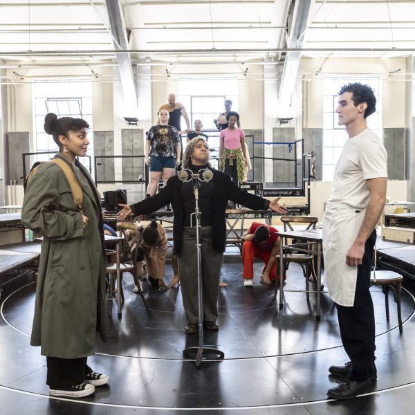 West End cast of Hadestown in rehearsal. Credit_ Johan Persson 