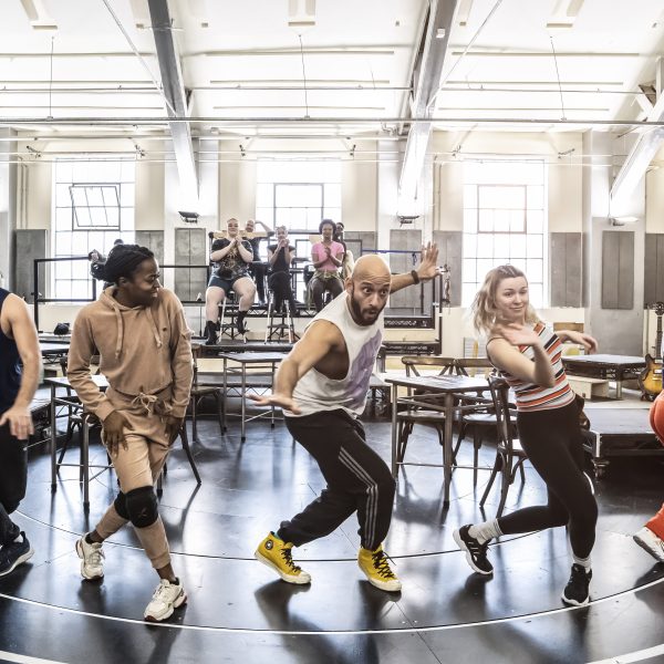 West End cast of Hadestown in rehearsal. Credit_ Johan Persson